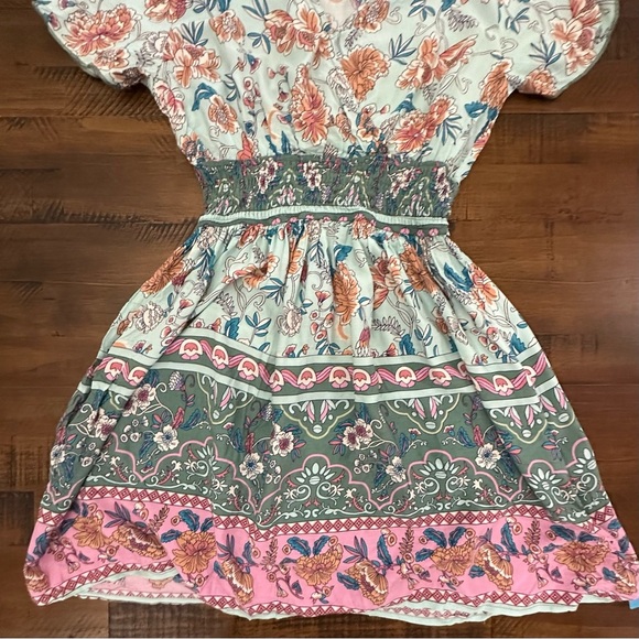 Cupshe Boho Surplice Smocked Waist Mini Dress SMALL NEW - Picture 5 of 7